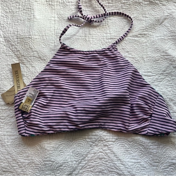 True Craft Reversible High Neck Adjustable Halter Bikini Swim Top Size Medium - Picture 4 of 8